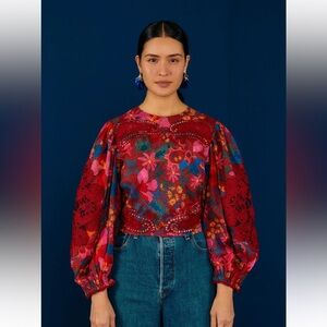 Farm Rio size M Snake Garden Blouse NWT